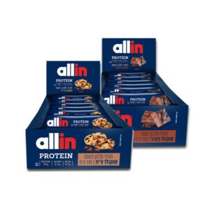 חטיף חלבון אולאין 100 גרם 24 יח׳ | Allin Big Protein Bars