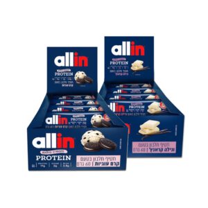 חטיפי חלבון אולאין אקסטרה קרם 48 יח׳ | Allin Extra Cream Protein Bars