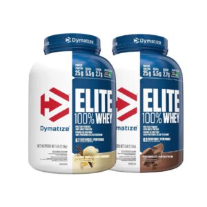 זוג אבקת חלבון דיימטייז עלית 2.3 ק”ג | Dymatize Elite whey Protein